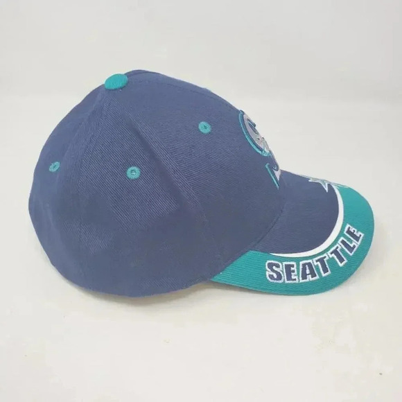 Seattle Mariners Spell Out Baseball Hat Cap Vintage Embroidered Hook and Loop - Picture 2 of 9